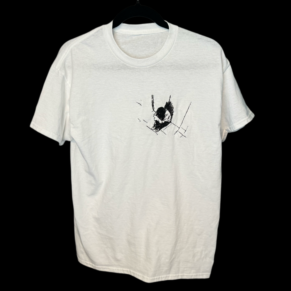 "In the corner my world ends" Embroidered T Shirt