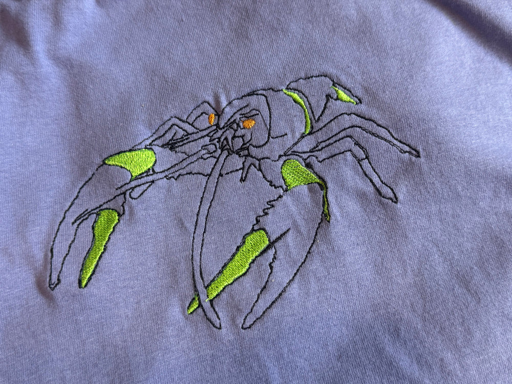 02 Crawfish Embroidered T Shirt