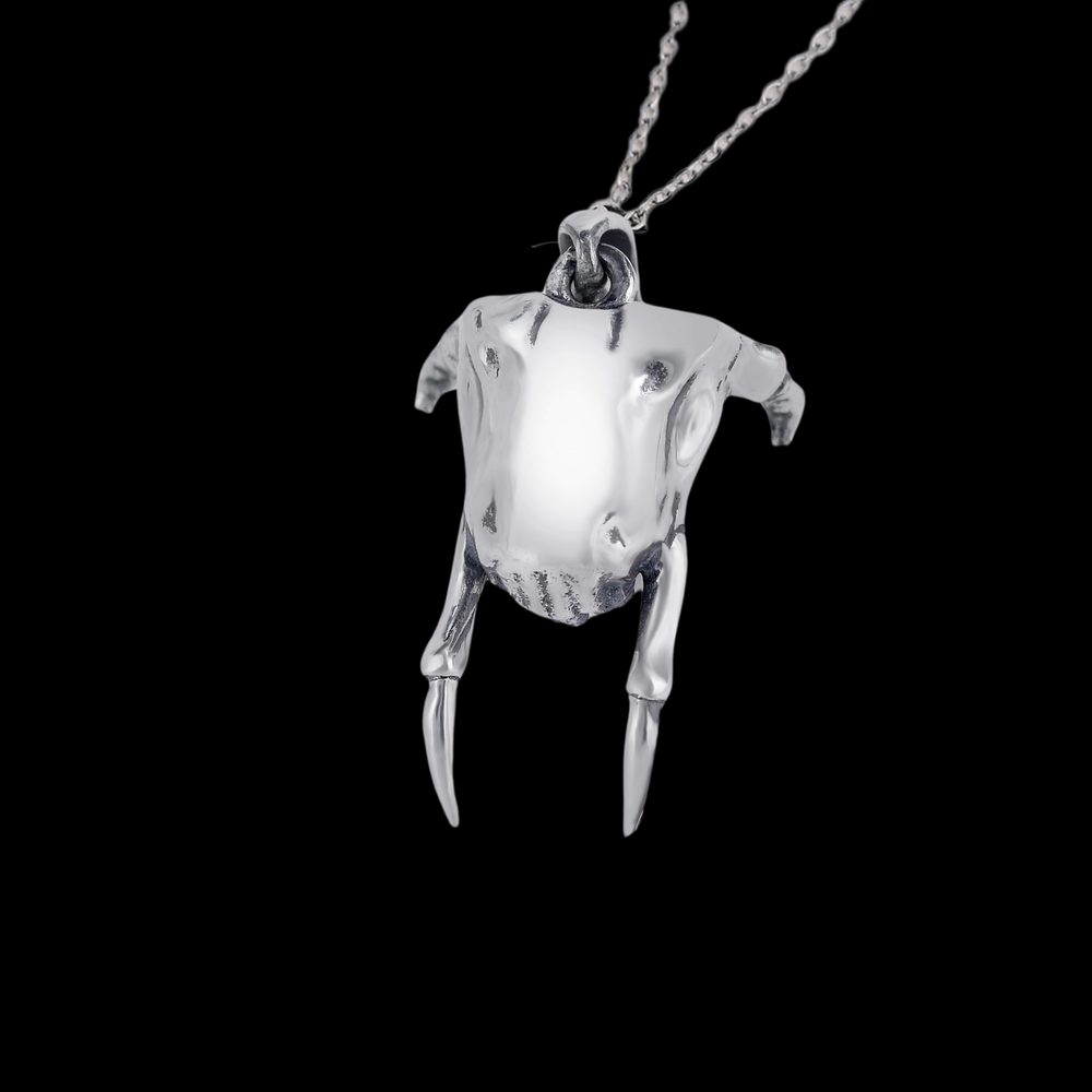 Head Crab Inspired Sterling Silver Necklace